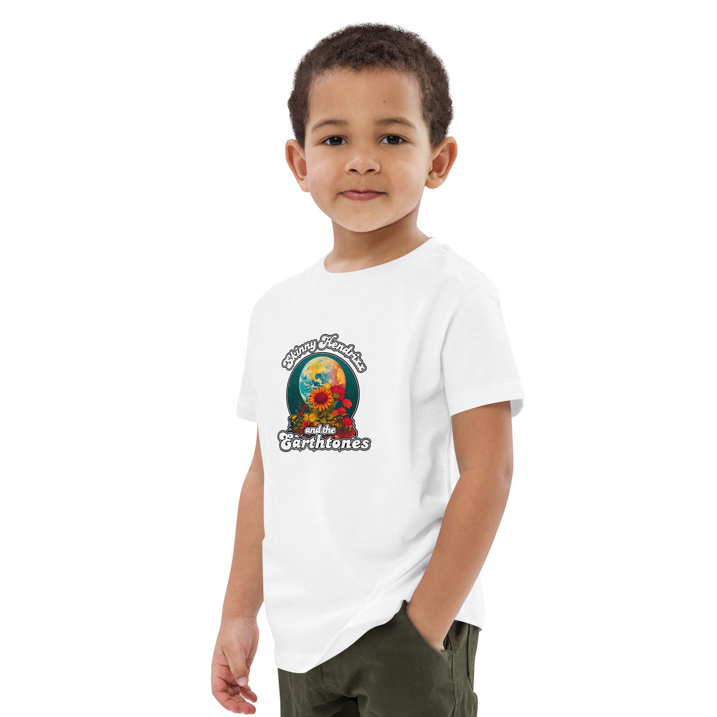 Earthtones Flower Logo - Organic cotton kids t-shirt