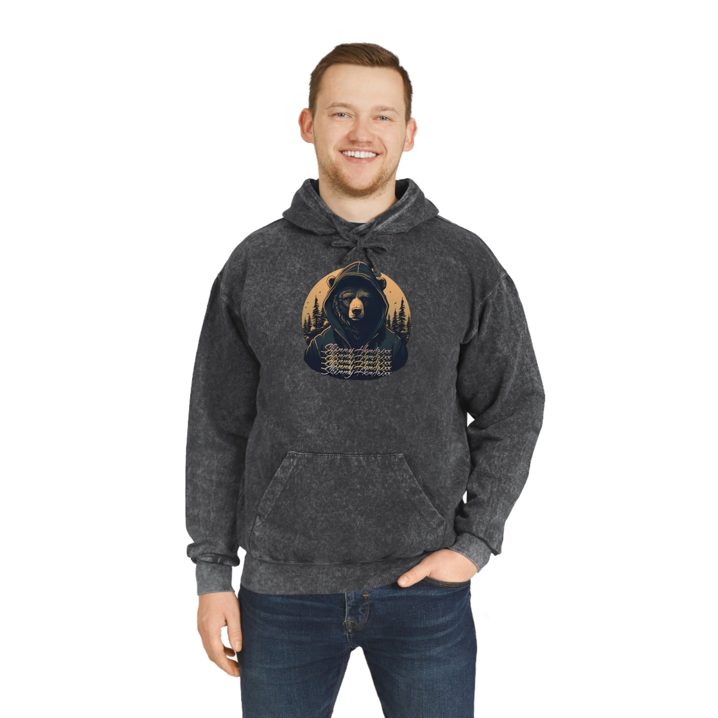 Cali Bear Style Mineral Wash Hoodie