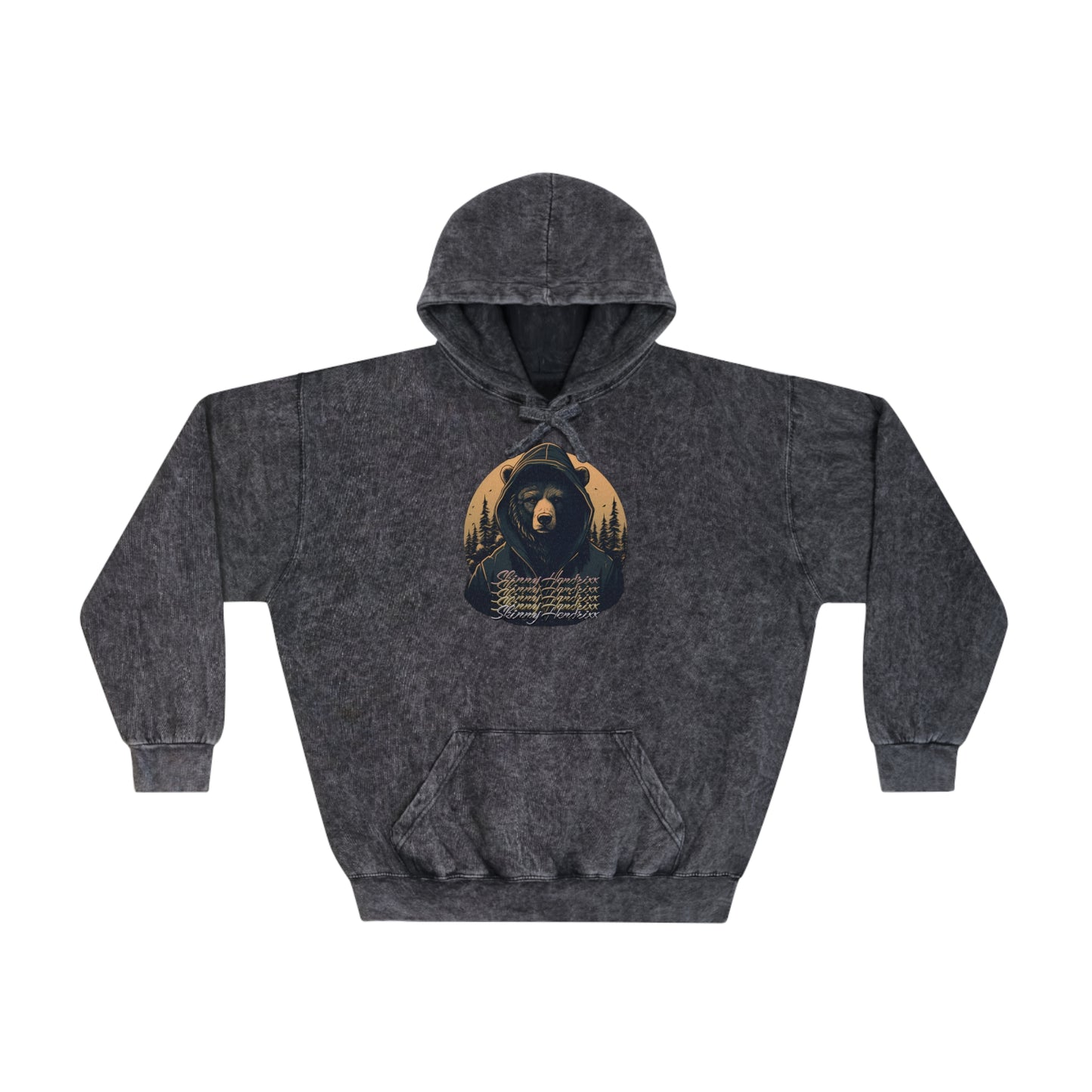 Cali Bear Style Mineral Wash Hoodie